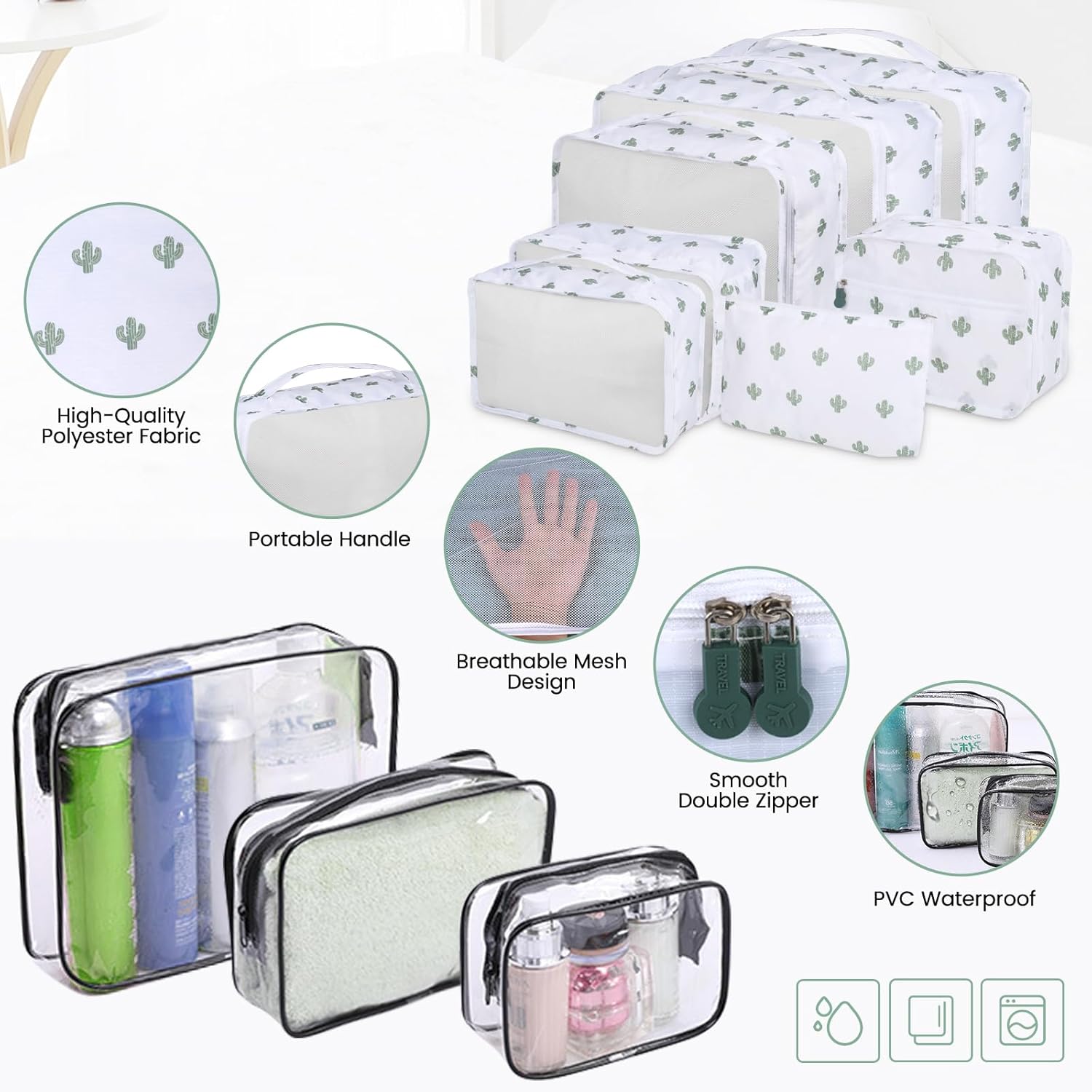 Detalle de CORYIN Packing Cubes 10 PCS Travel Organiser: A Practical Set for Organised Packing