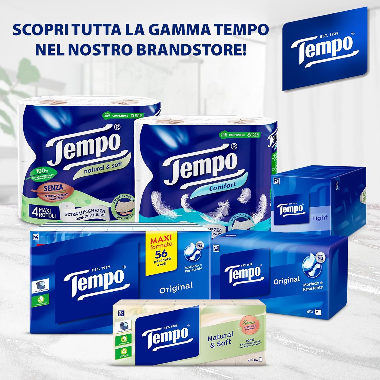 Thumbnail 3 de Tempo Carta Igienica Comfort – Morbida e Resistente, 48 Maxi Rotoli