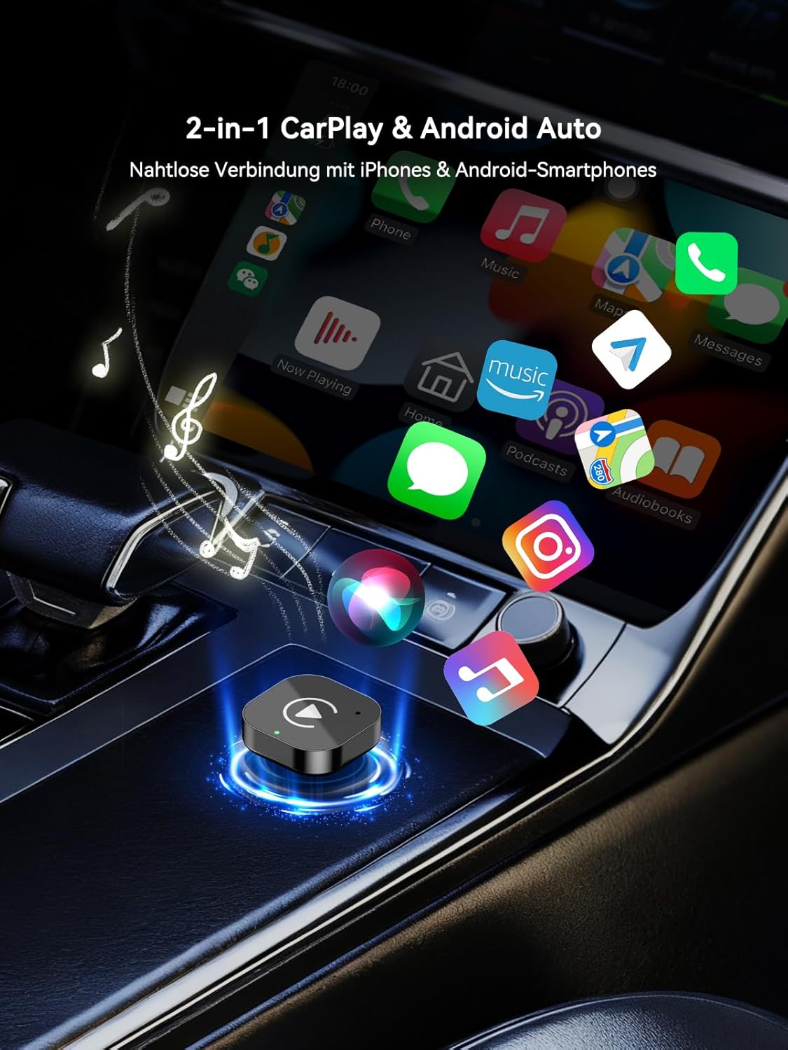 Detalle de Spedal Wireless CarPlay/Android Auto Adapter 323P (Plug & Play, ab 2016, Dual-Band WLAN)