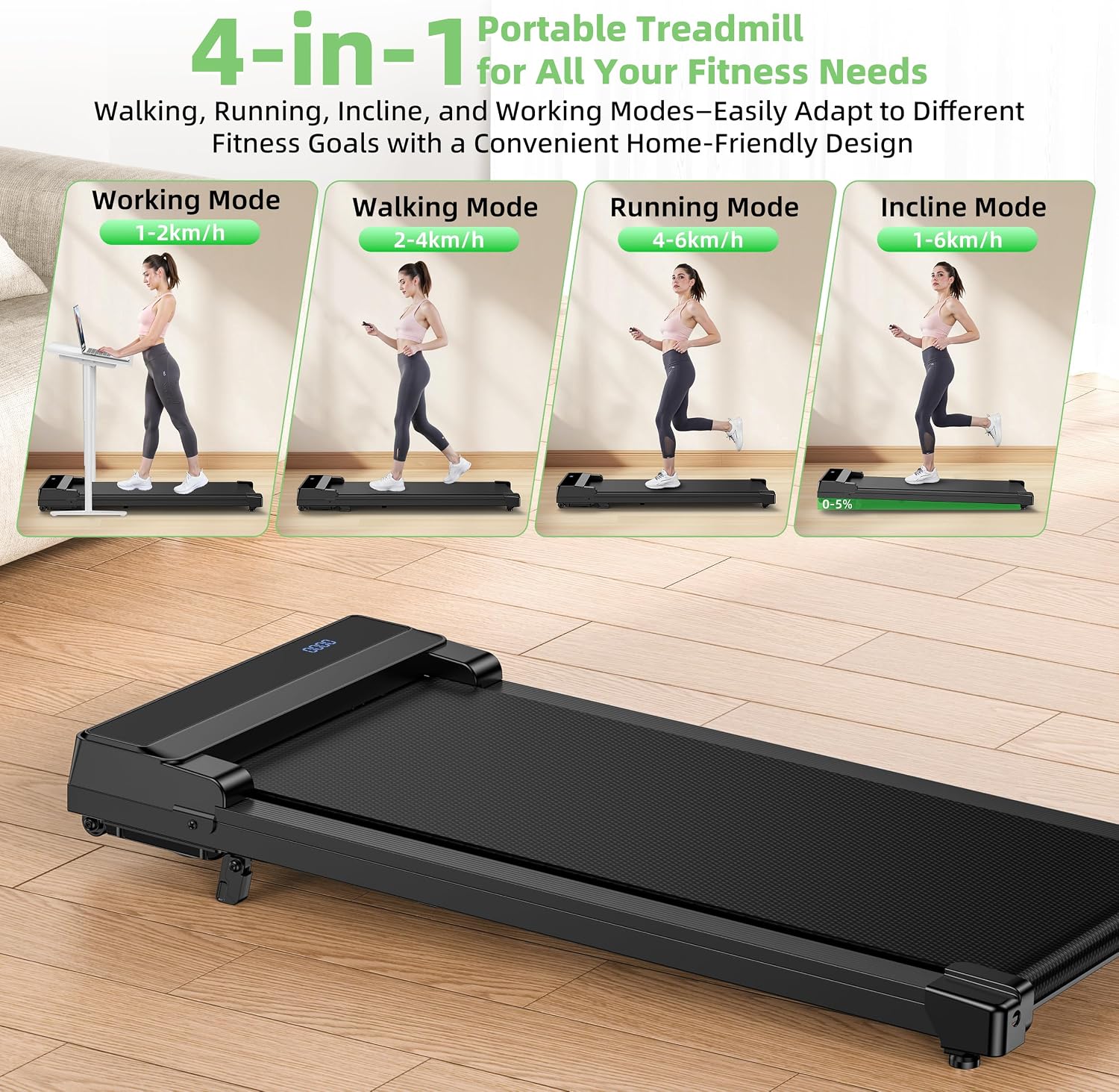 Thumbnail 3 de Wilpkracy B01 Walking Pad Treadmill with 5% Manual Incline and Remote