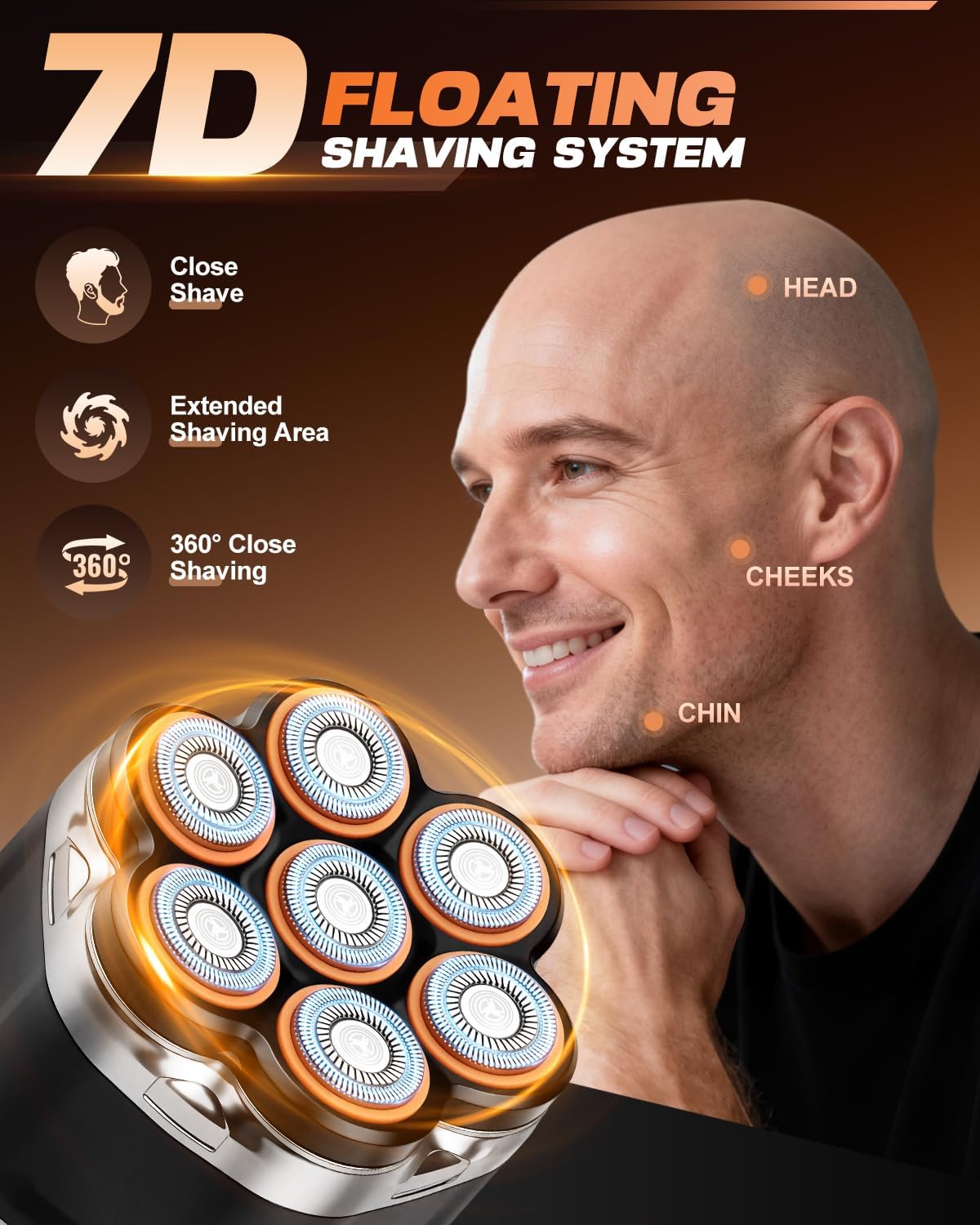 Thumbnail 1 de Zenmos Mens Head Shaver Bald – 7D Electric with LED Display