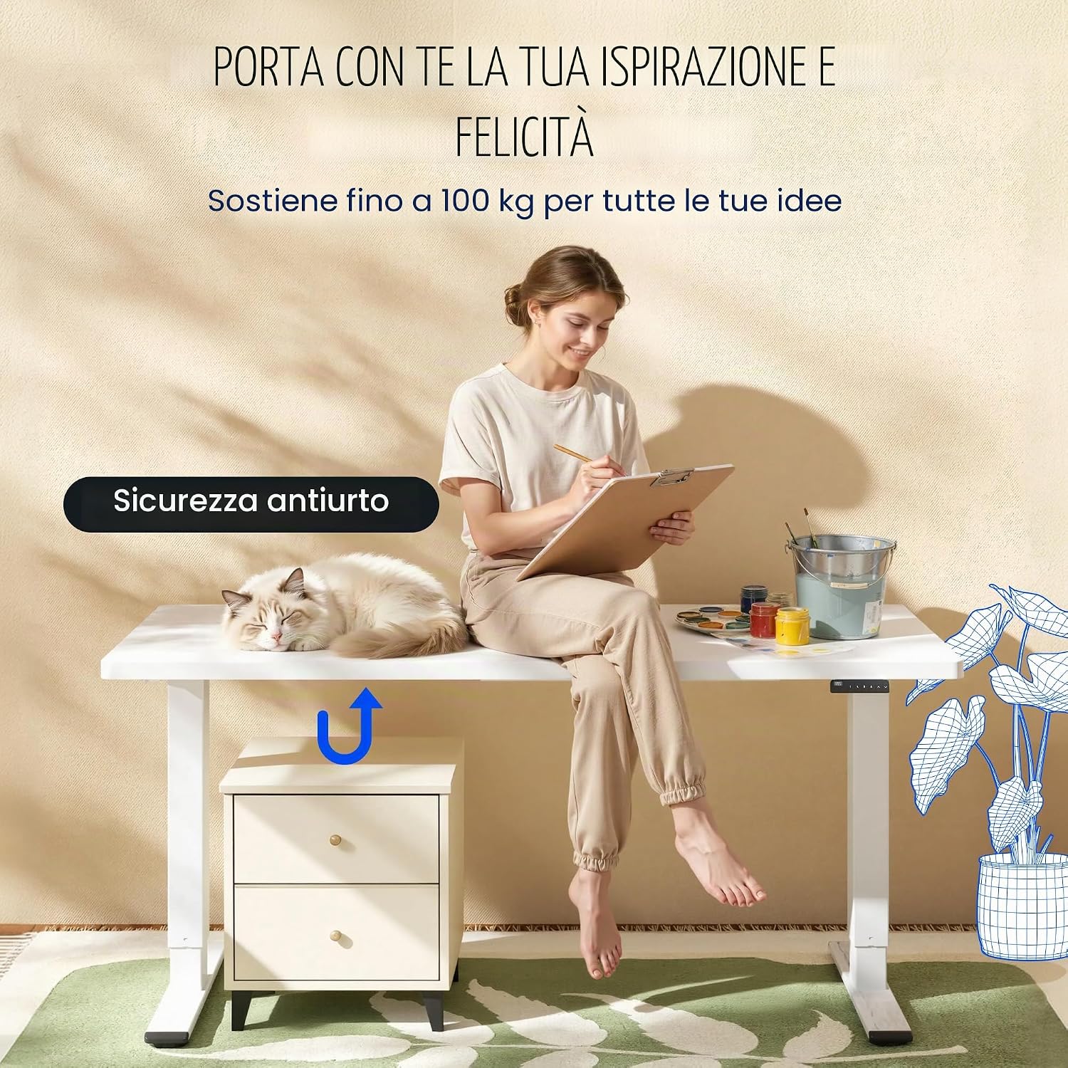 Thumbnail 6 de FLEXISPOT scrivania regolabile in altezza a 2 motori 180x80 cm con piano unico e memoria