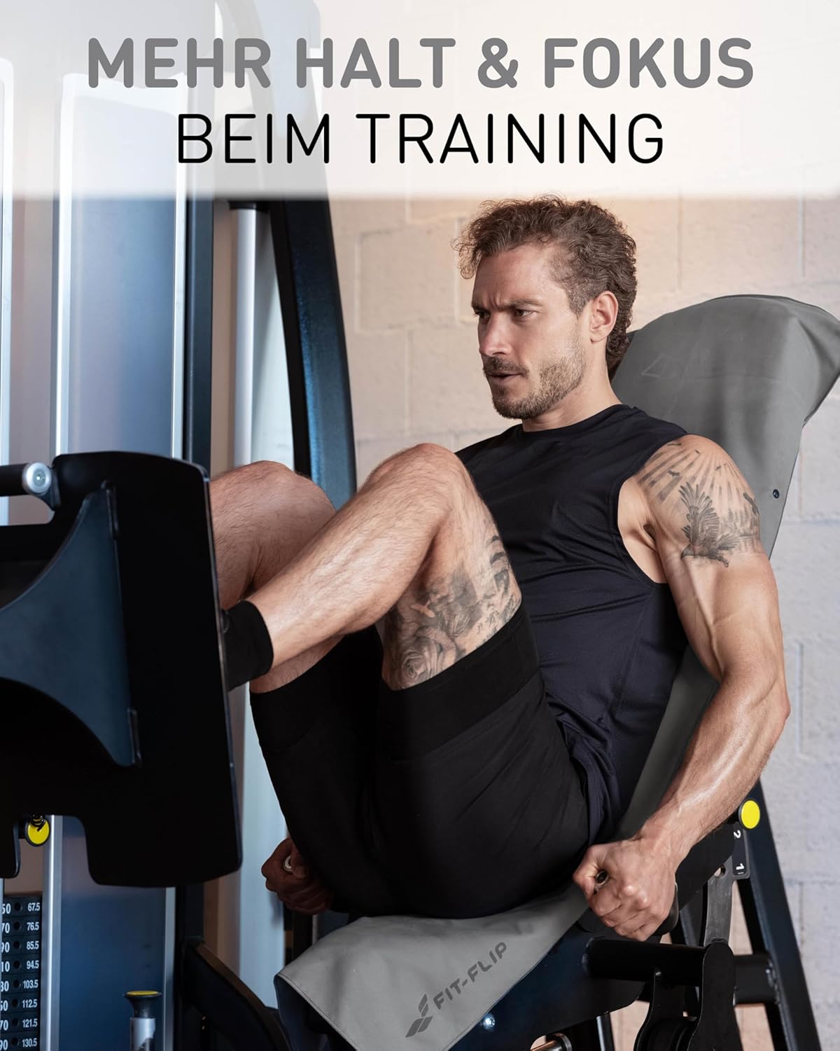 Detalle 2 de Fit-Flip Fitness Handtuch aus Mikrofaser mit Magnet-Clip und Reißverschluss-Tasche
