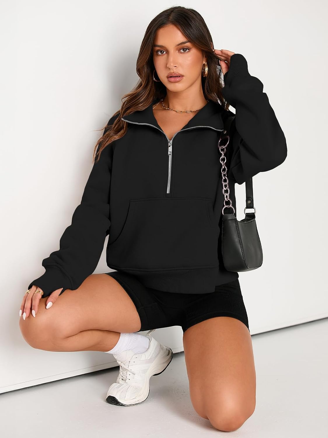 Thumbnail 3 de AUTOMET Women's Half Zip Fleece Pullover: Cozy Y2K-Inspired Fall Sweatshirt