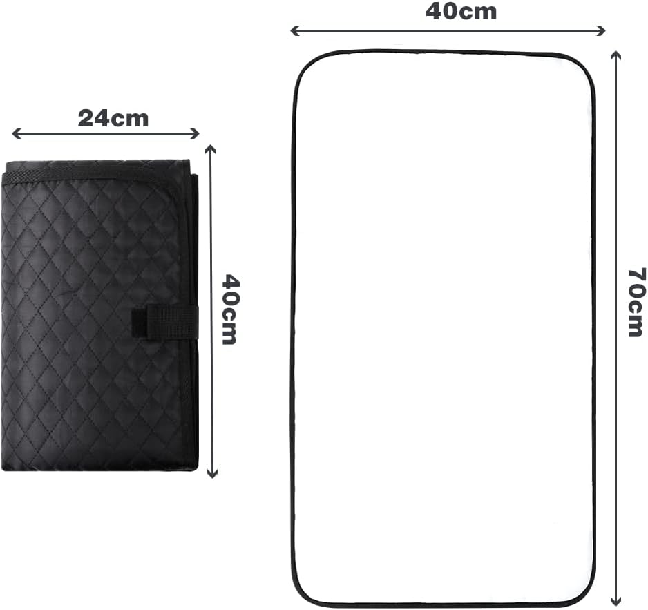 Detalle 2 de Lekebaby Portable Folding Nappy Change Mat (Quilted Black) – Travel Changing Pad, 70 x 40 cm