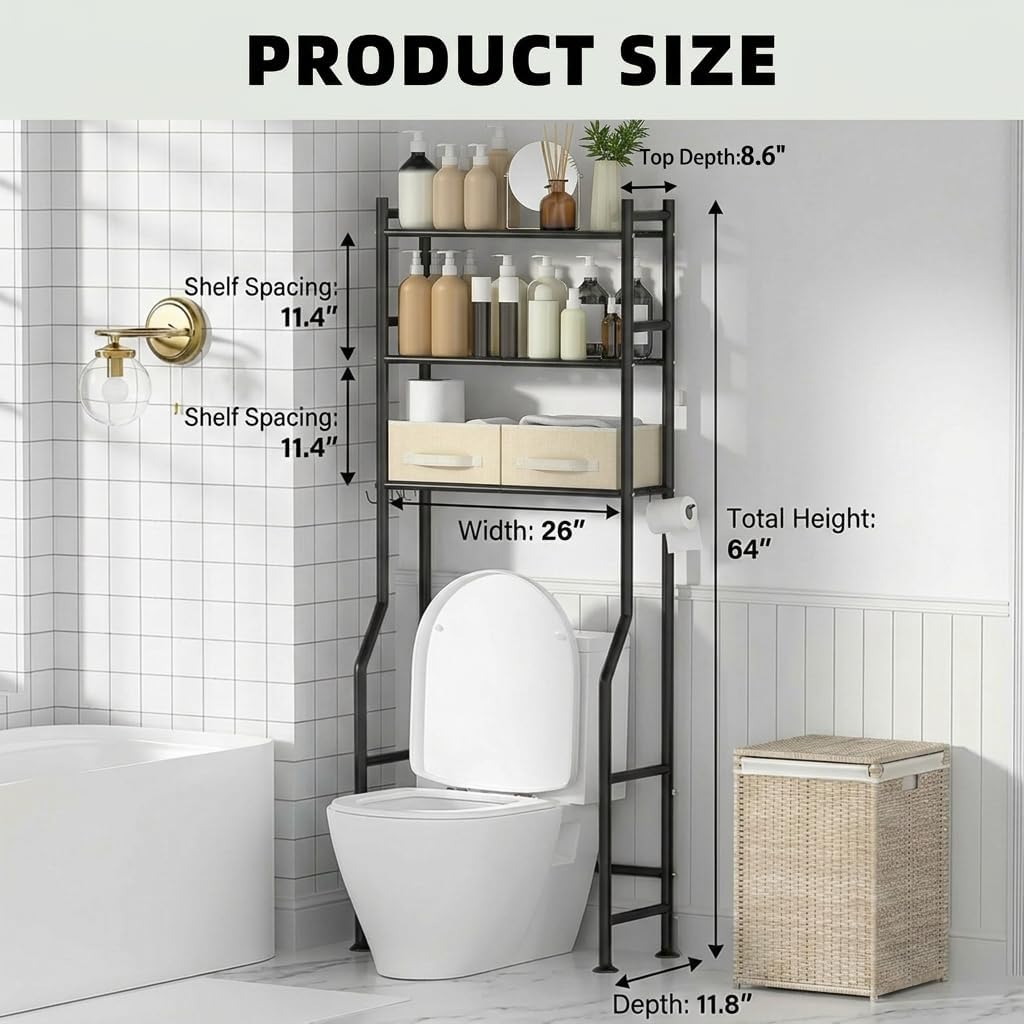 Detalle 2 de GloTika Over-Toilet Storage Cabinet, 64-Inch