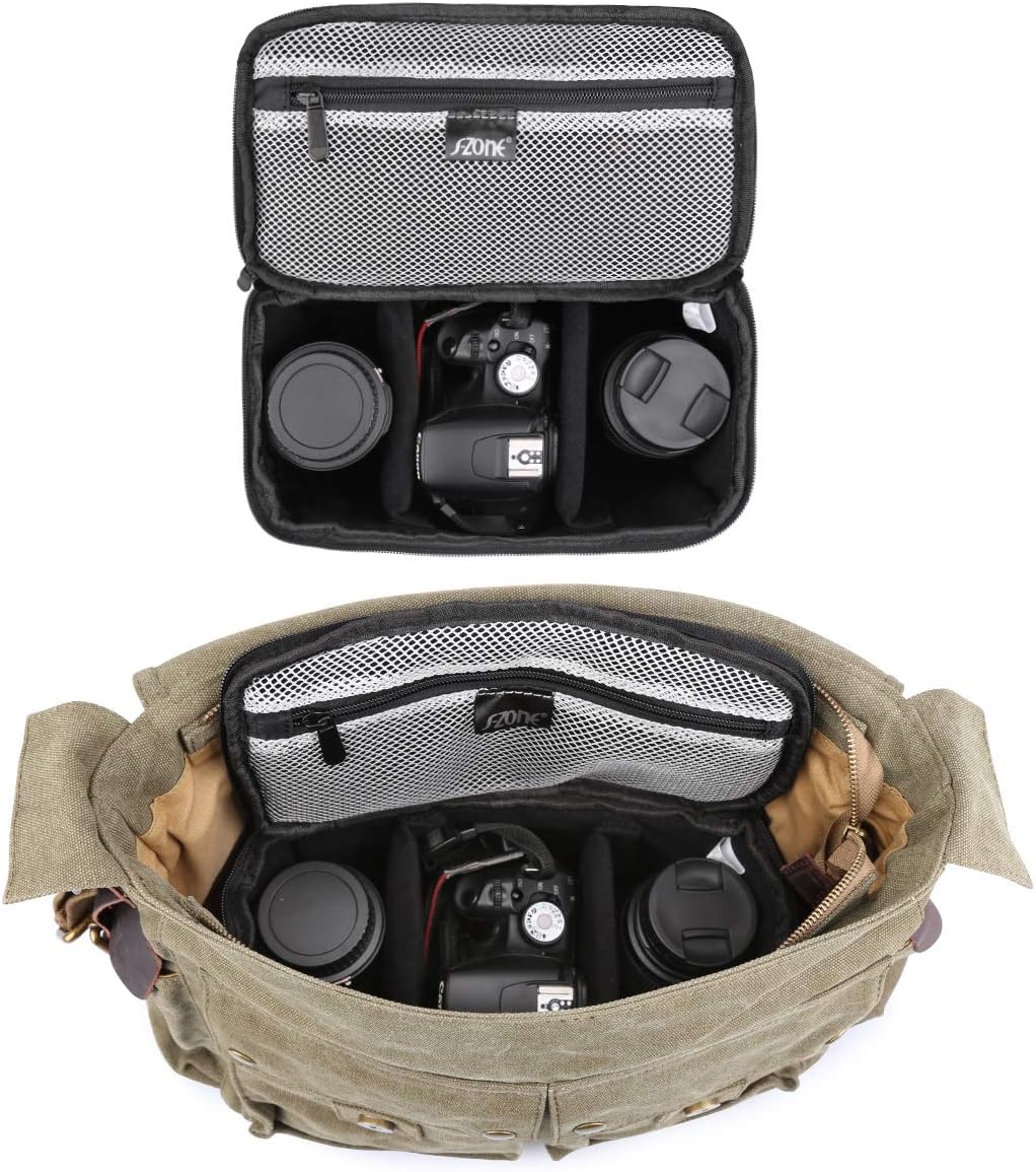 Detalle de S-Zone gepolsterte, shockproof Kameratasche für DSLR/SLR – faltbar mit separaten Fächern für Kamera, Objektive & Blitz