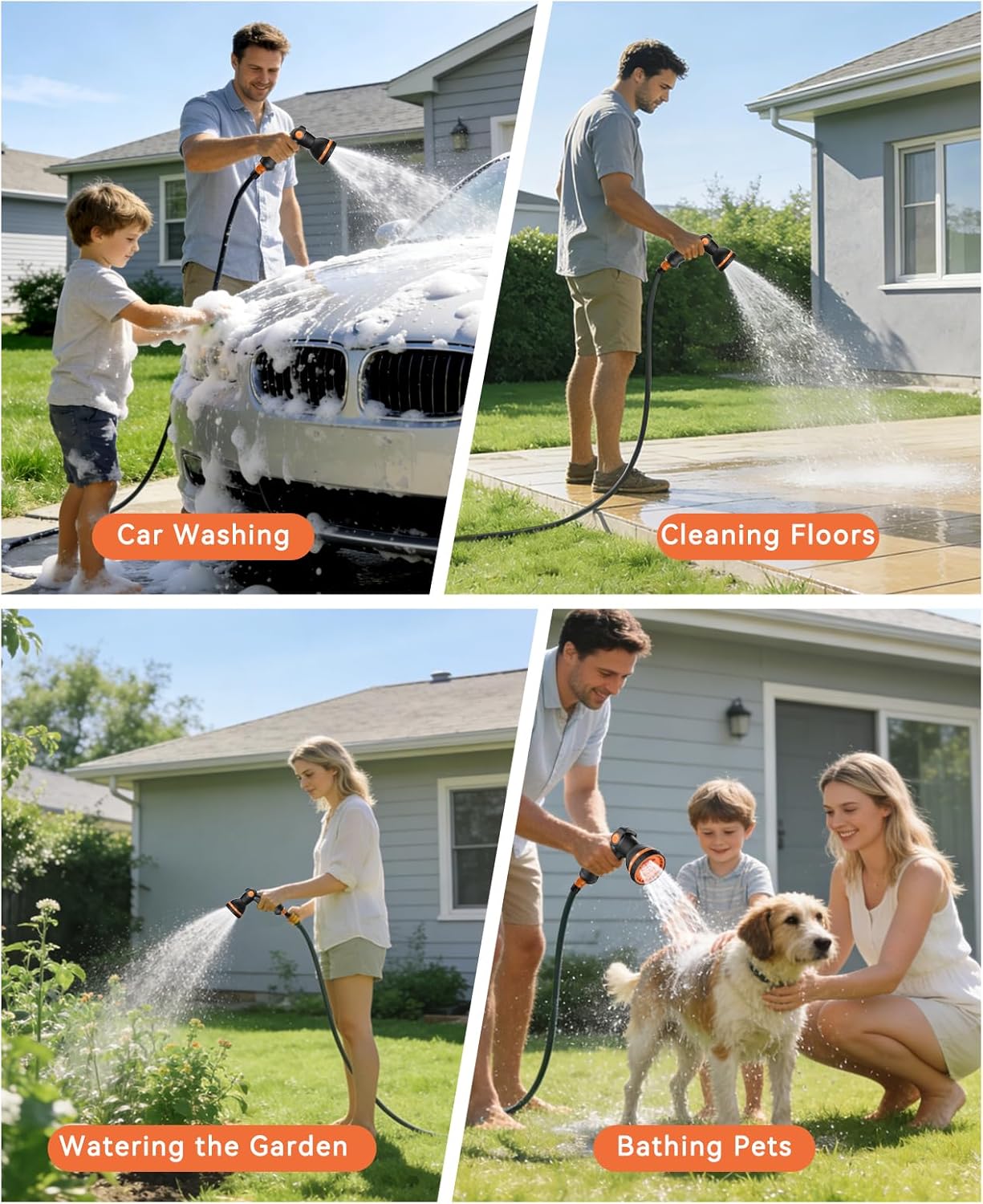 Thumbnail 6 de SUNPOW Wall-Mounted Retractable Hose Reel with 45m hose and 10 spray patterns