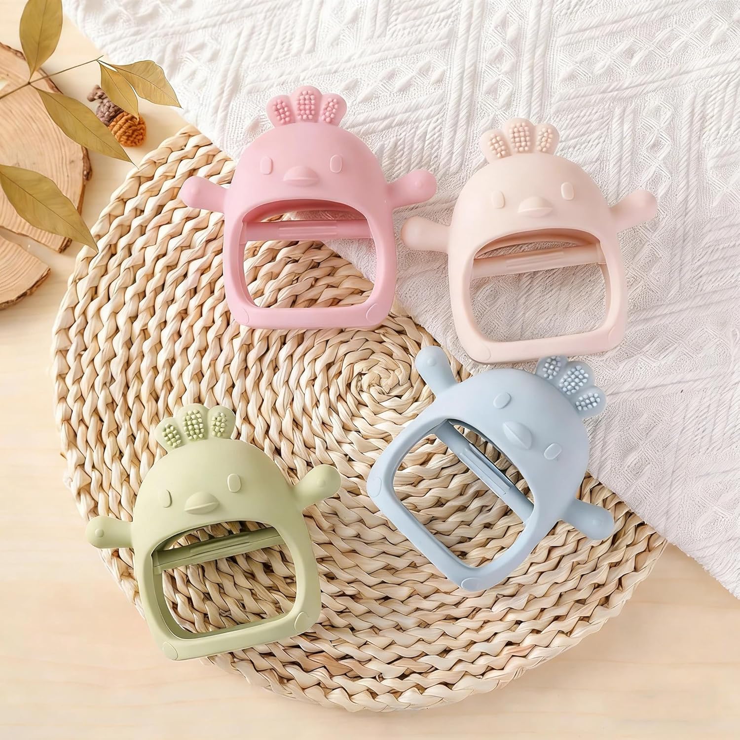 Detalle de TKLake Baby Teething Mittens: Soft Silicone Teething Gloves for 0-6 Months