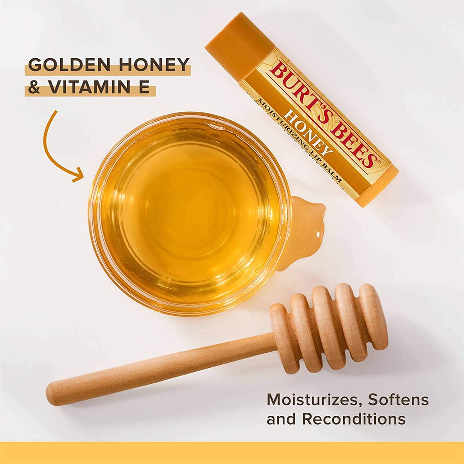 Detalle 2 de Burt's Bees Honig-Lippenbalsam 2er-Pack, 8,5 g pro Tube – 100 % natürliche Pflege