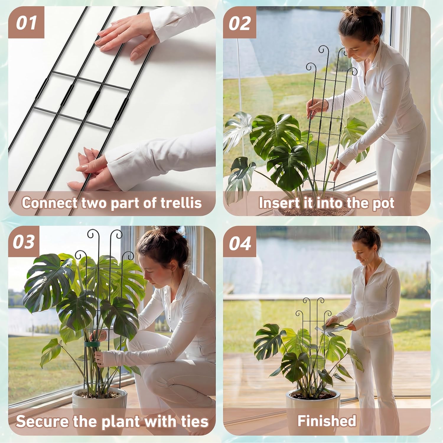 Thumbnail 4 de COVERTIFY 32.6in Metal Plant Trellis for Monstera, Expandable with Garden Ties