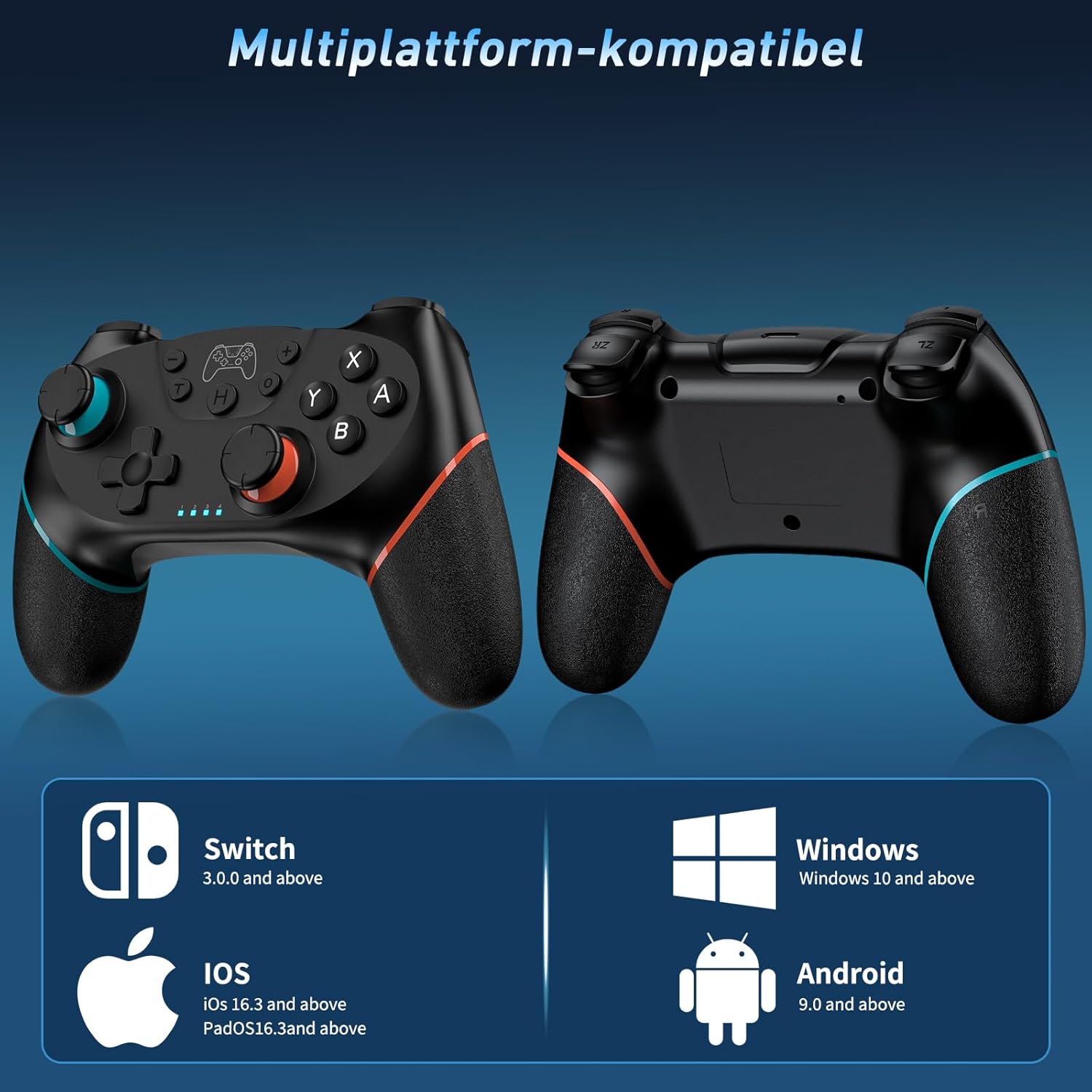 Thumbnail 6 de Reddening Switch 2 Controller im 2er-Set – Pro Controller mit Turbo, Gyro und Wake‑Up für Switch-Familie und PC