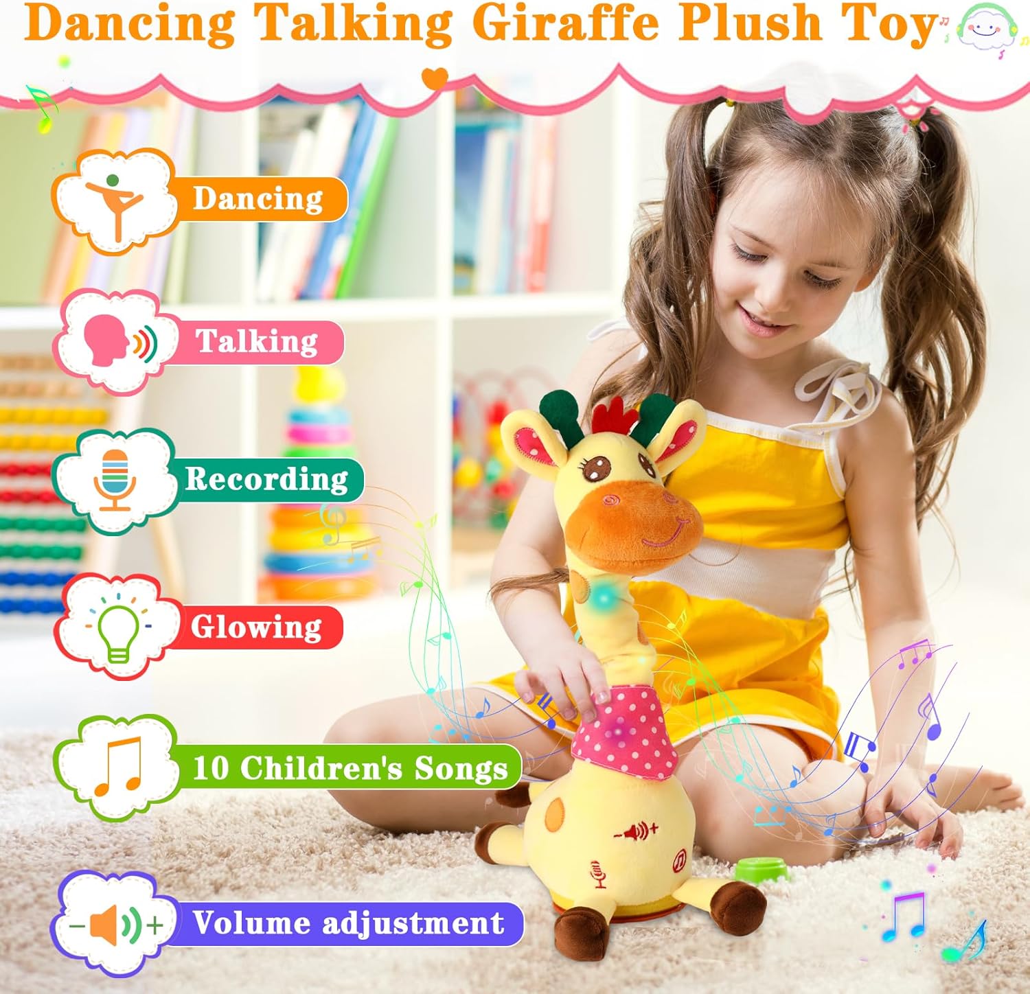 Thumbnail 1 de LLUKEME Dancing Talking Giraffe toy for toddlers