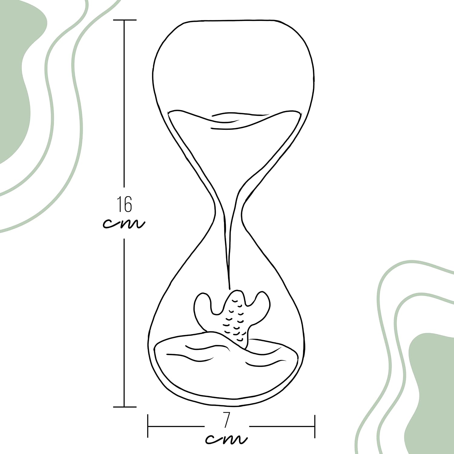 Detalle de LIVONDO Sanduhr aus Glas – mundgeblasen, 15 Minuten mit dekorativem Wüstenkaktus