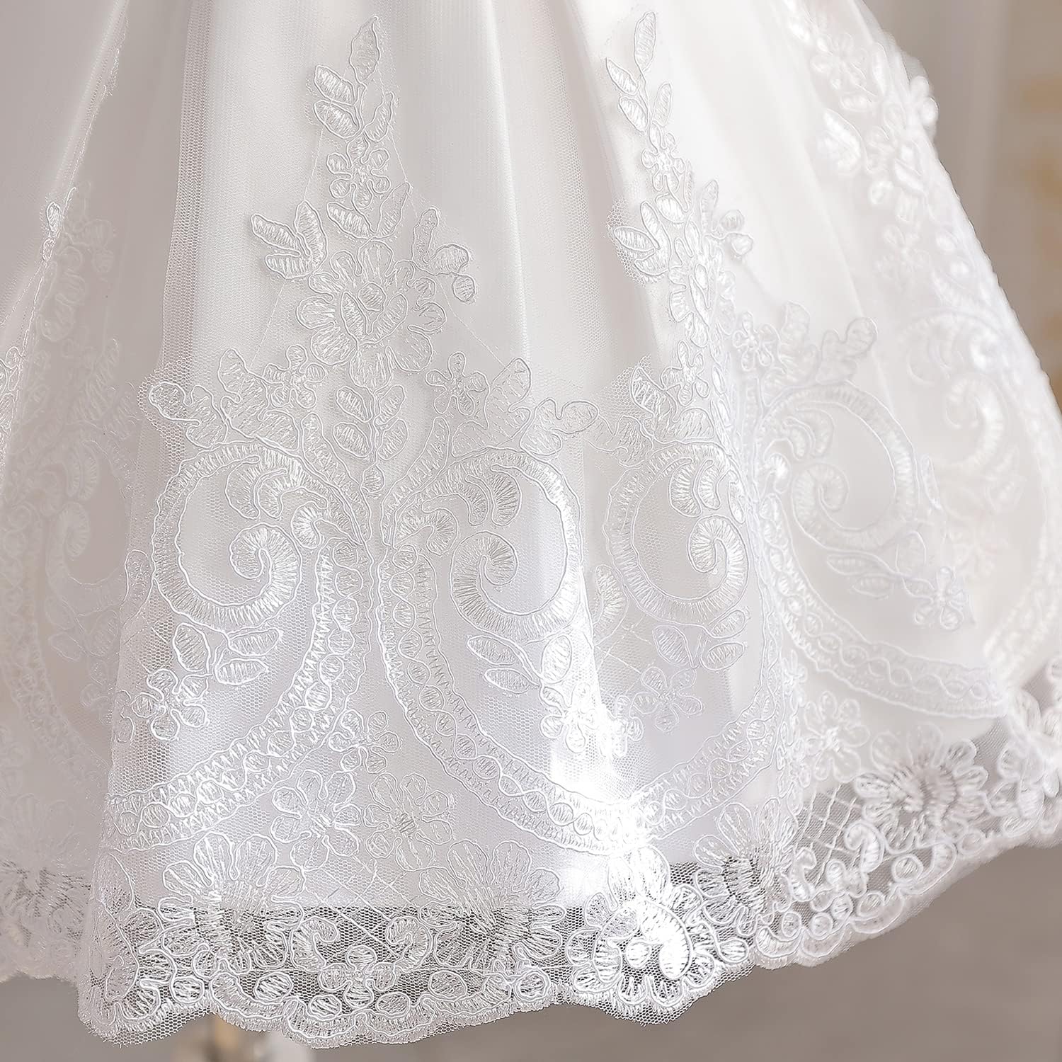 Thumbnail 5 de NNJXD Baby Girl Princess Tutu Dress (lace, lace bow and knee-length) for christening, parties & special occasions