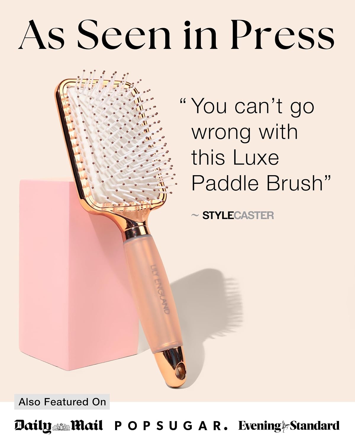 Detalle de Lily England LilyEnglandRoseGoldPaddleBrush-USA Paddle Hairbrush for Blow-Drying