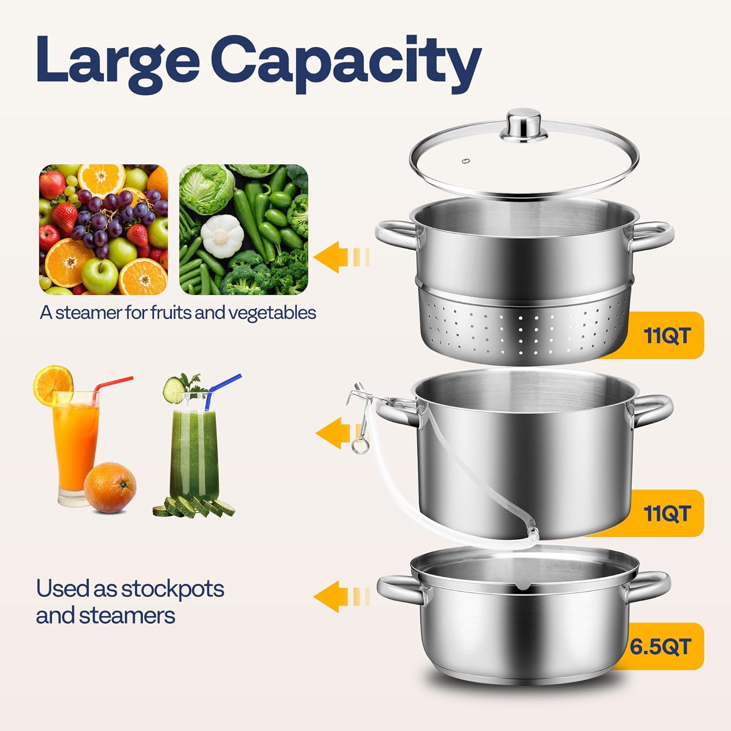 Thumbnail 2 de VIVOHOME Steam Juicer 11 Qt