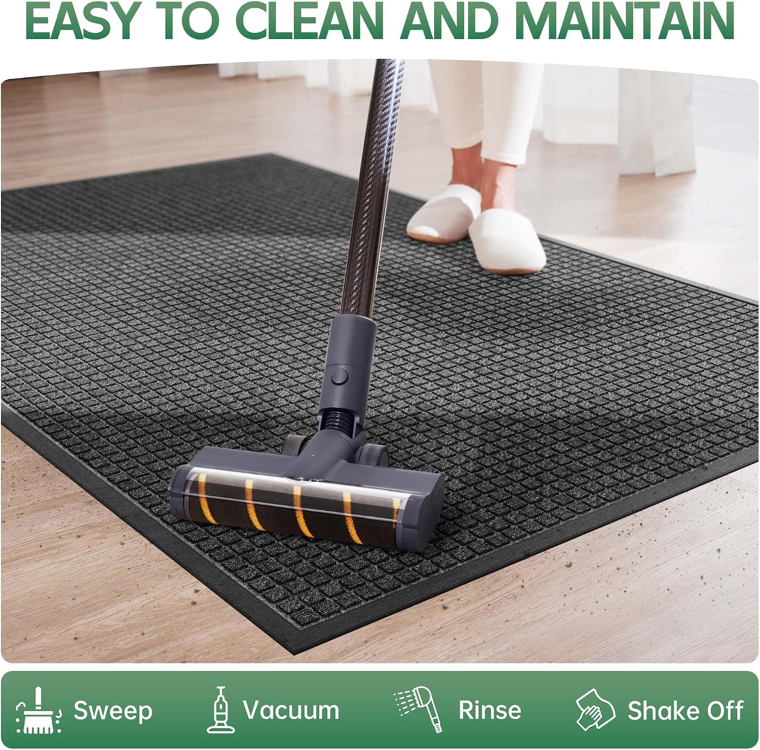 Detalle de 100pointONE 72 x 48-Inch Outdoor Doormat, Woven Polypropylene, Low Profile