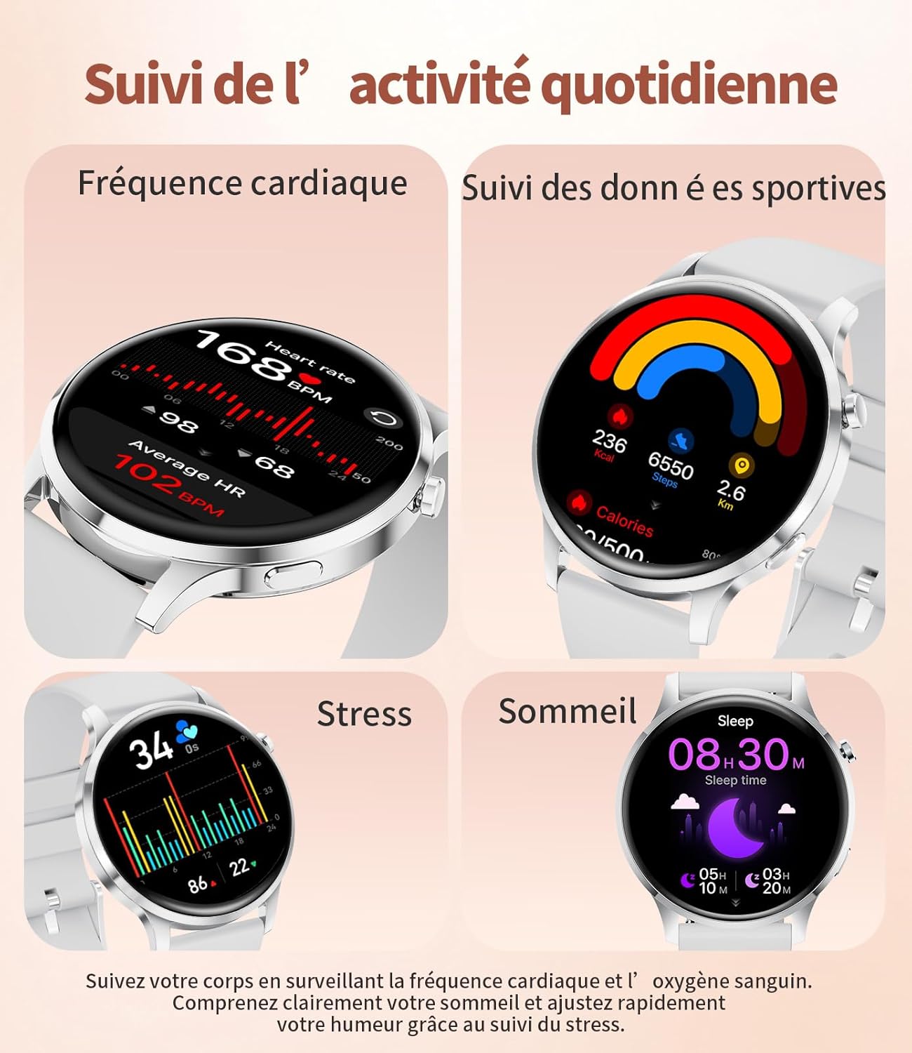 Thumbnail 6 de LIGE Montre Connectée Femme Ronde – Écran AMOLED 1,32'' et Fonction Téléphone