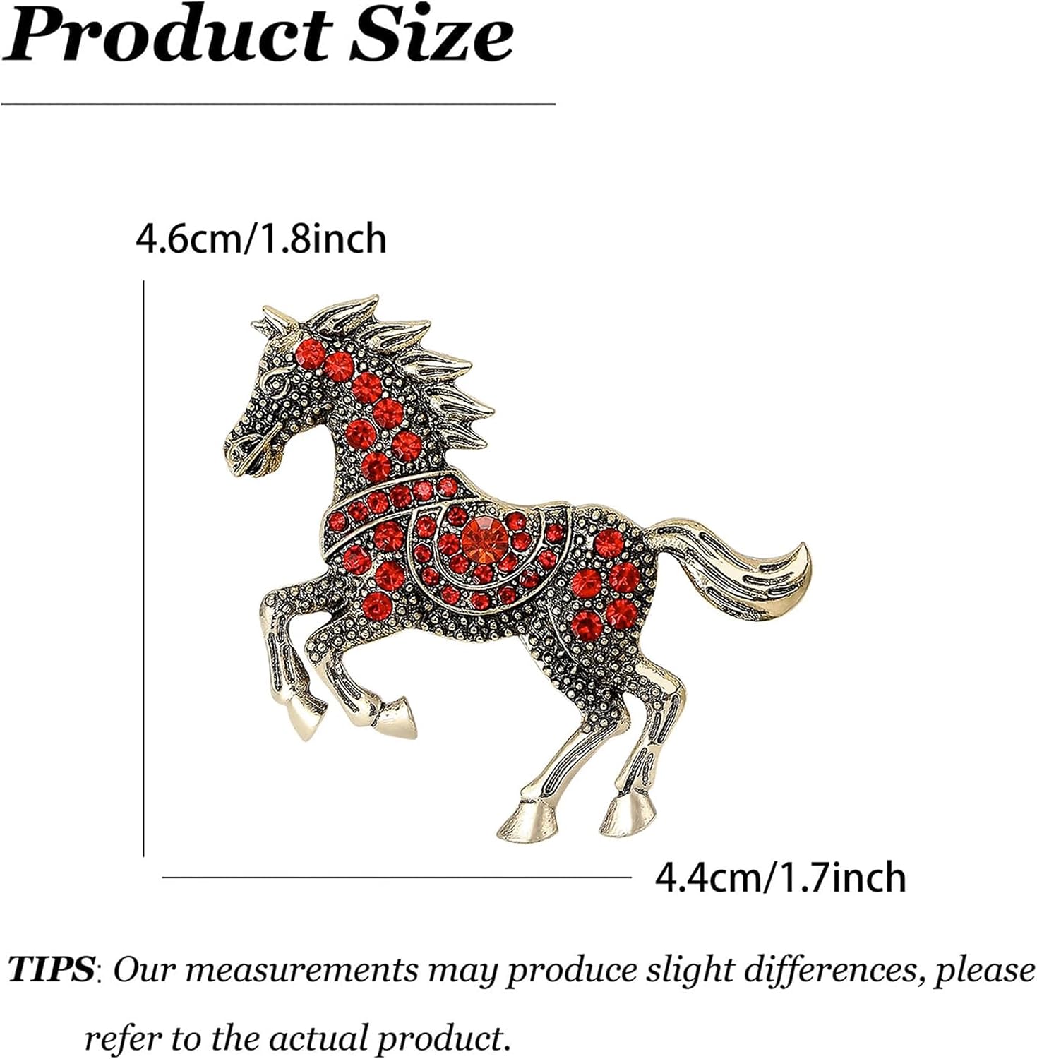 Detalle 2 de Rhinestone Horse Brooch for Women – Vintage Enamel Sparkle Pin