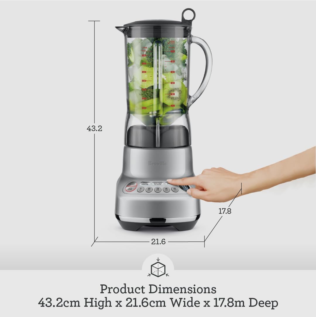 Detalle de Breville BBL620SIL Fresh and Furious Blender, Silver, 1.5 L Tritan Jug