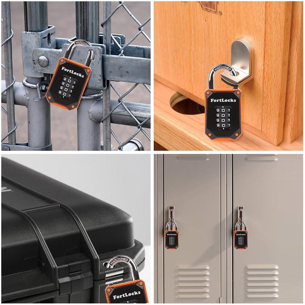 Thumbnail 6 de Fortlocks 4 Digit Combination Padlock – Weatherproof, Resettable Lock for Gates, Sheds, and more