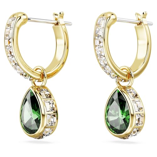 Detalle de Swarovski Orecchini pendenti Stilla: verde a pera, effetto oro placcato