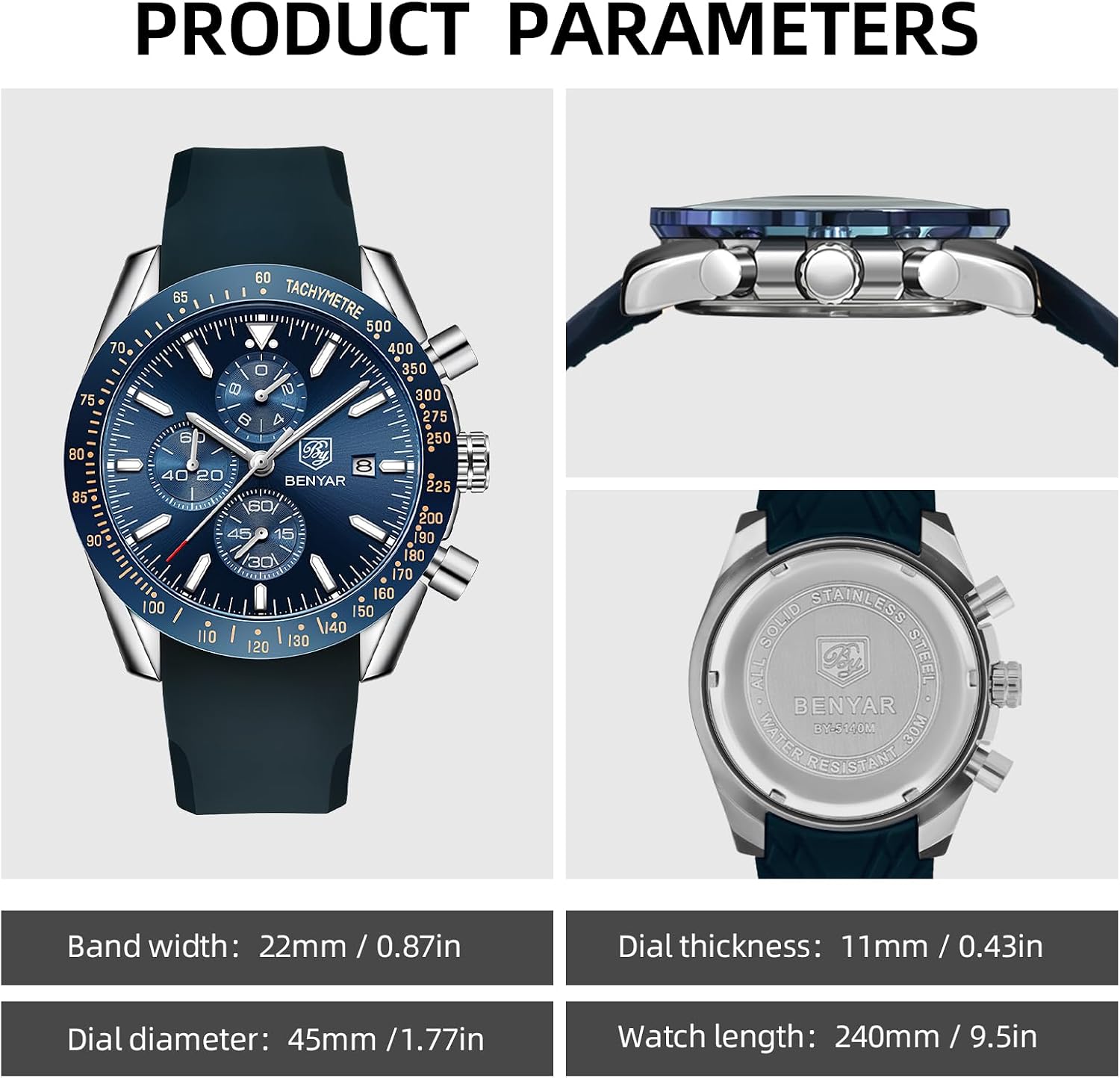 Thumbnail 6 de BY BENYAR BY-5140 Chronograph Armbanduhr