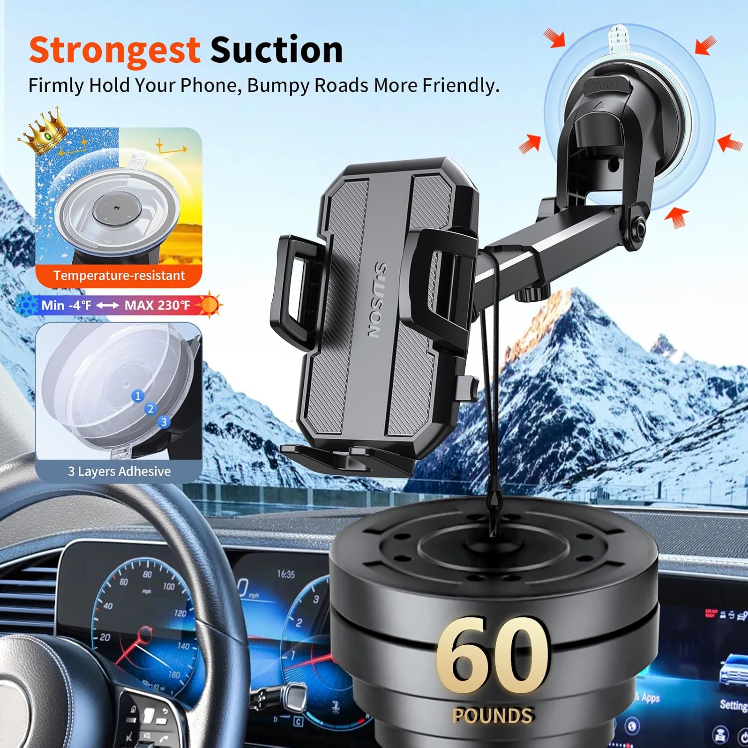 Thumbnail 4 de SUUSON Upgraded 3-in-1 Car Phone Holder Mount