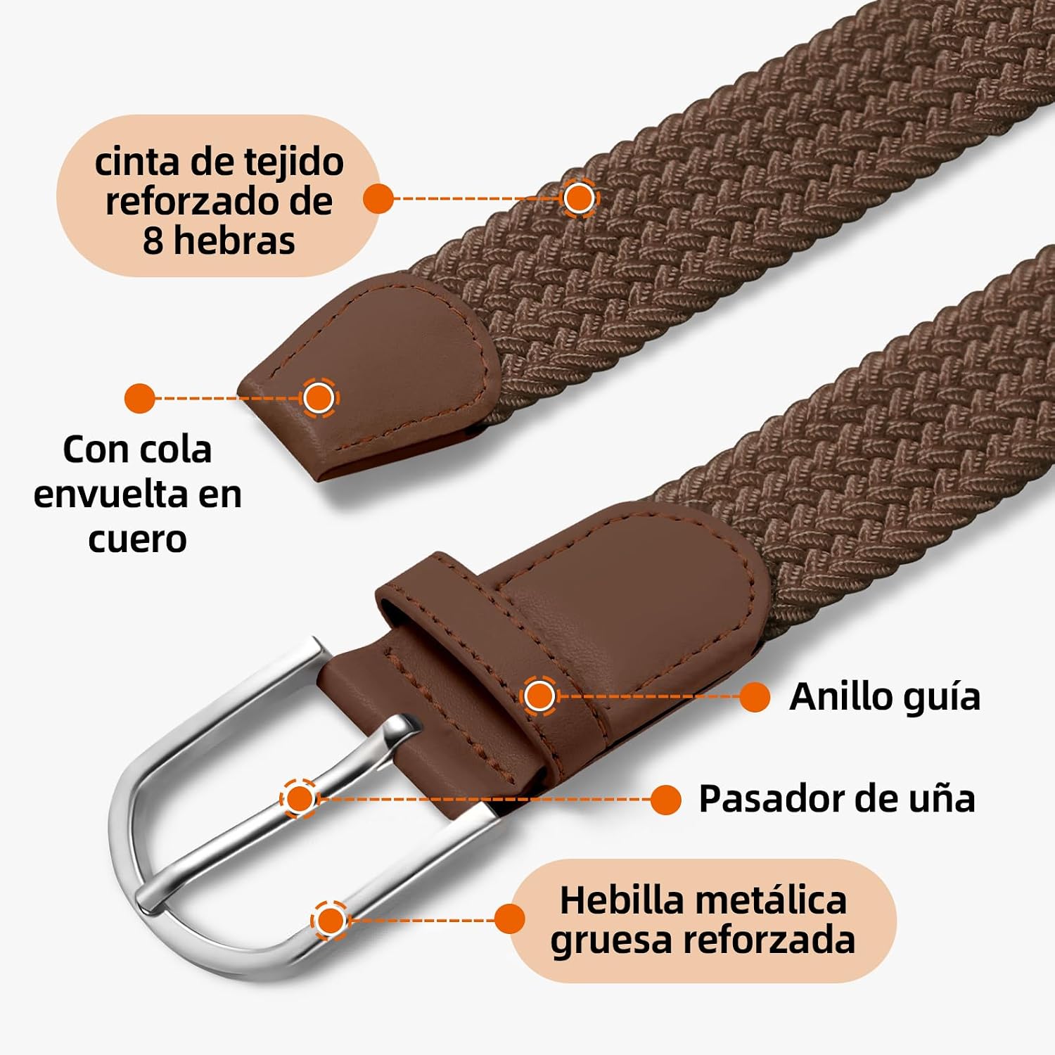Thumbnail 4 de TANGCHAO Cinturón elástico trenzado para jeans