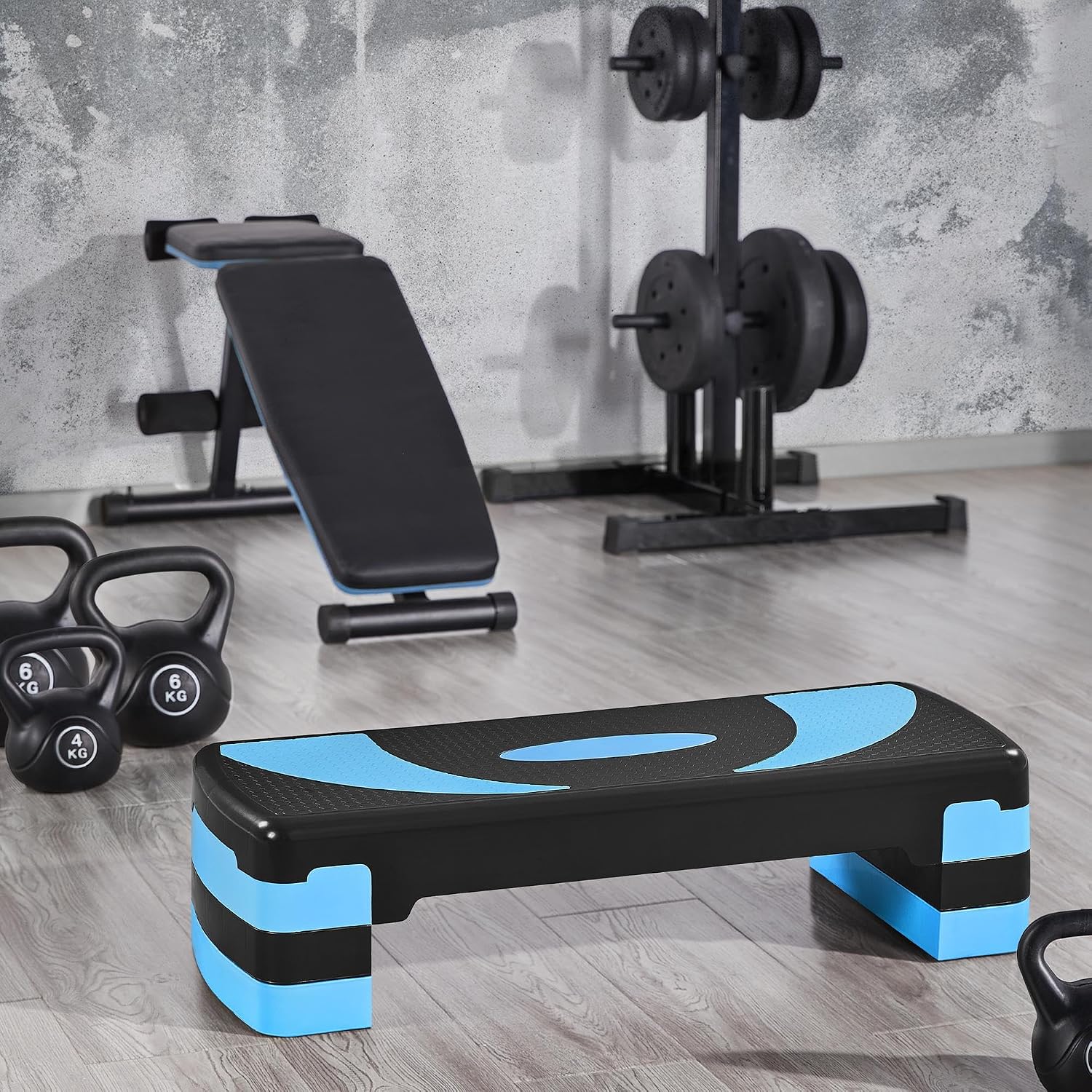Detalle de Yaheetech YT-00154858 Aerobic Step Platform, 3 Heights, Non-Slip Surface