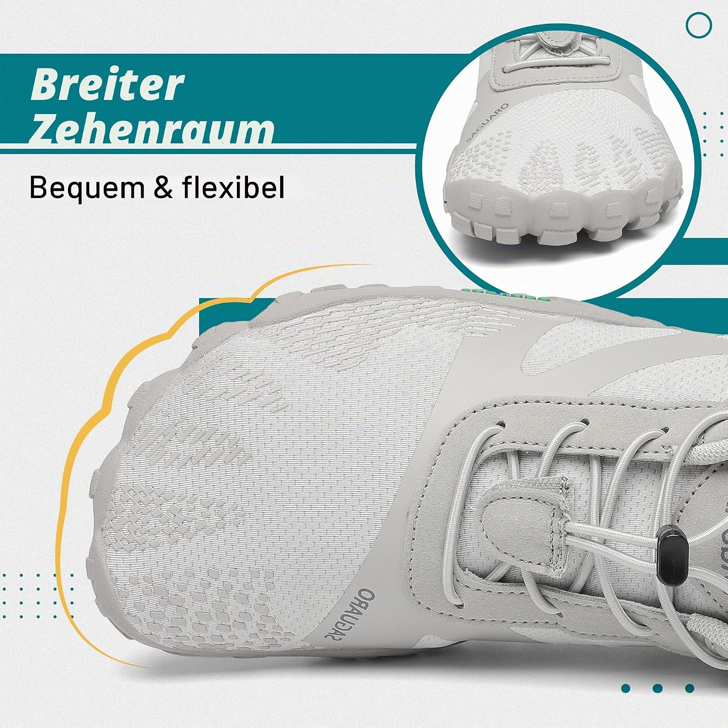Thumbnail 1 de SAGUARO Barfußschuhe Outdoor – Unisex, breiter Zehenbereich, Zero-Drop Sohle, Schnellschnürsystem, Gr. 36–48