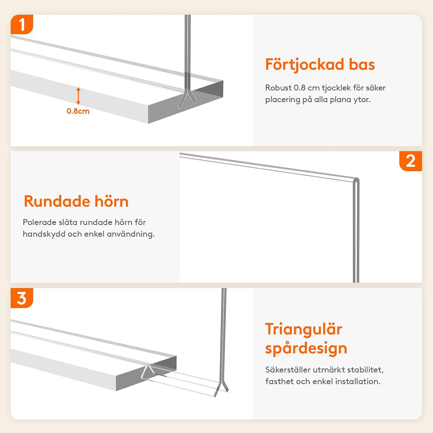 Detalle 2 de Lifewit 23082 skyltställ A5, transparent dubbelsidigt bordsställ, 8-pack