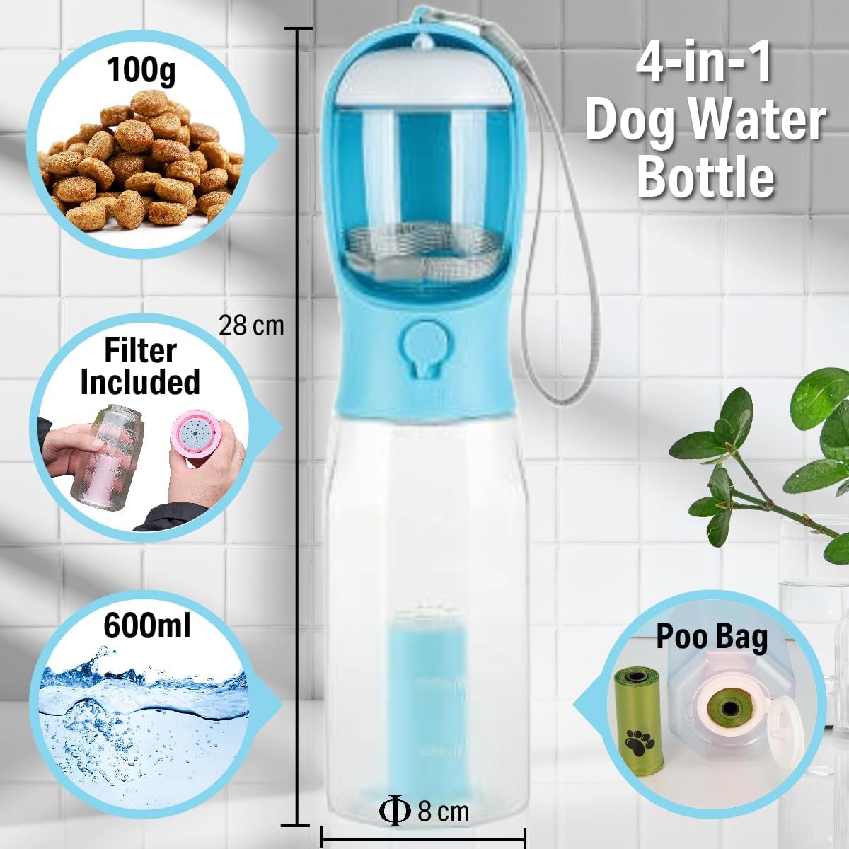 Thumbnail 4 de PANJAL Portable Dog Water Bottle 600ml