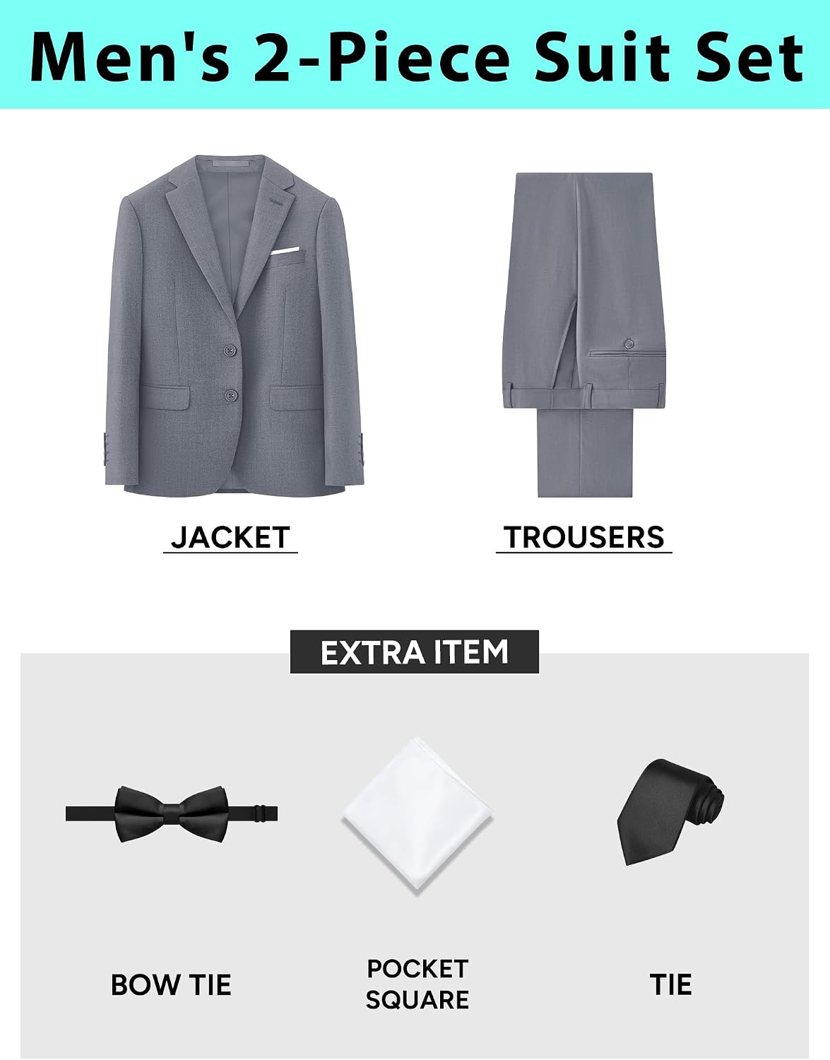 Detalle 1 de Pacific Perfect Men's Slim-Fit Suit, Two-Button Blazer and Adjustable-Waist Pants