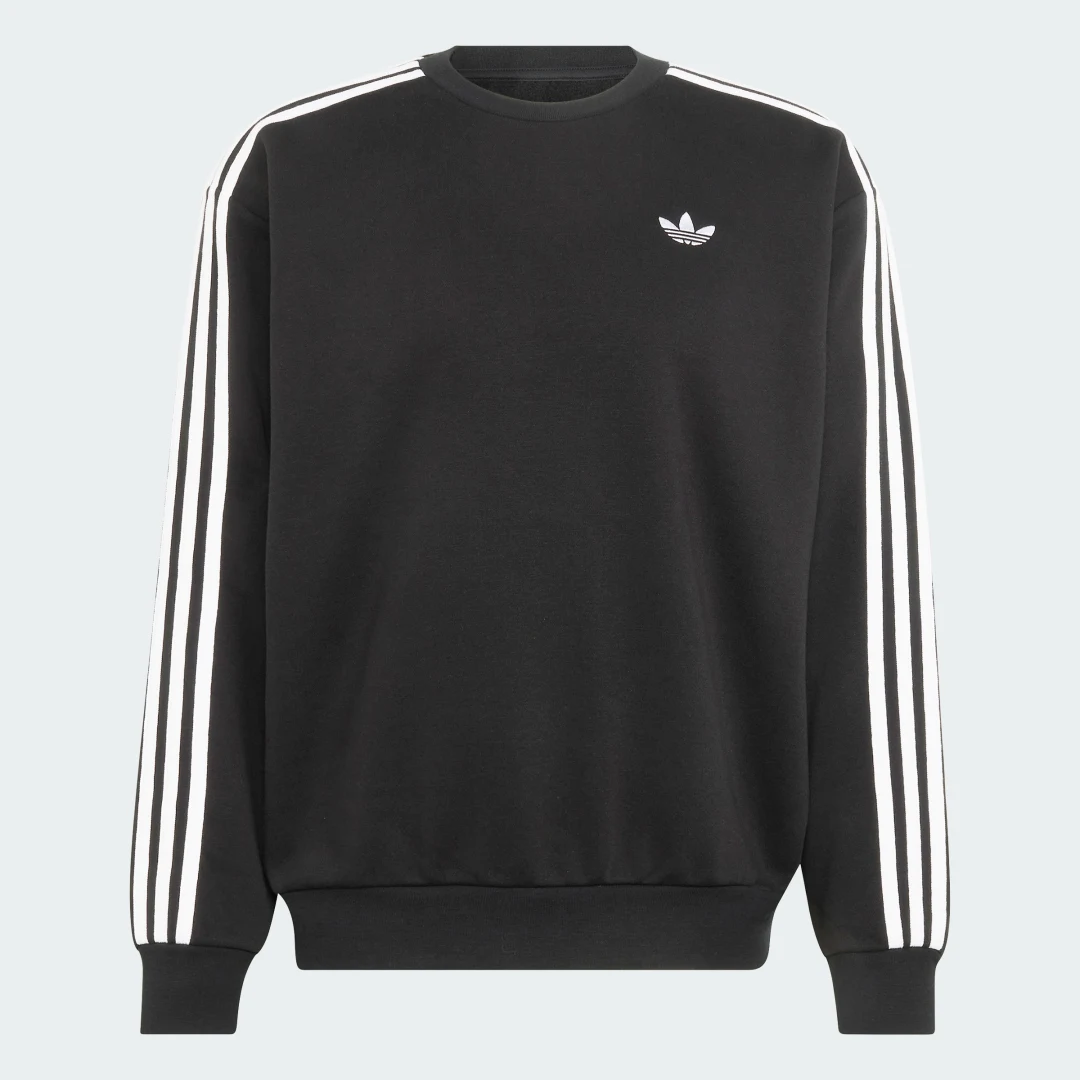 Thumbnail 3 de Sudadera de cuello redondo holgada Adicolor 3 Stripes de Adidas – negro