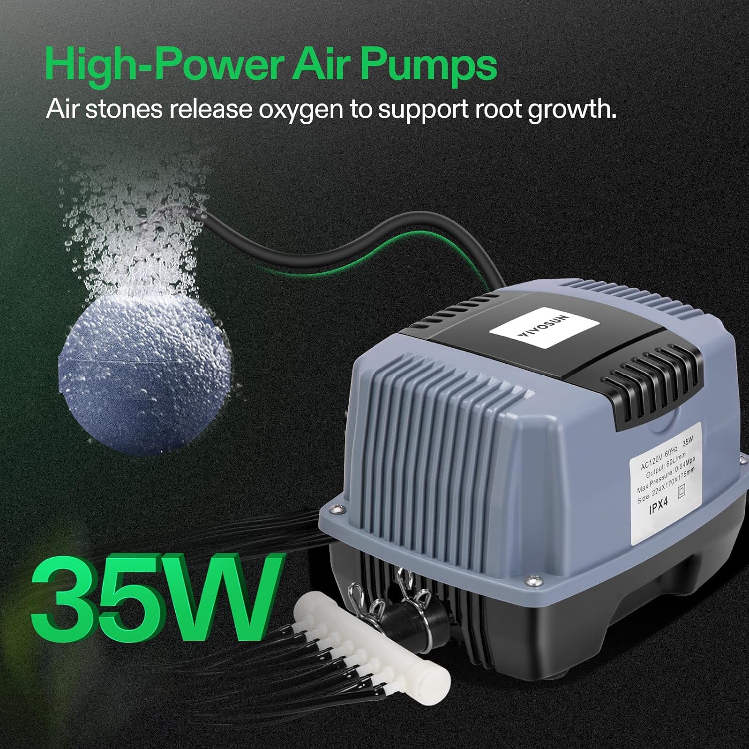 Thumbnail 2 de VIVOSUN sistema idroponico DWC con kit antigoccia superiore e ricircolo