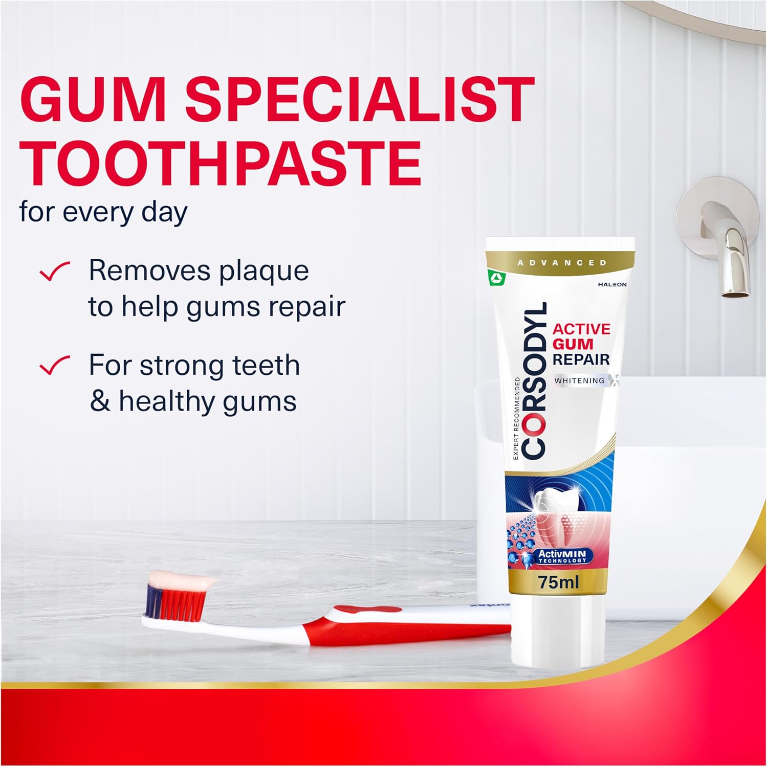 Thumbnail 4 de CORSODYL Active Gum Repair Whitening 4 x 75 ml