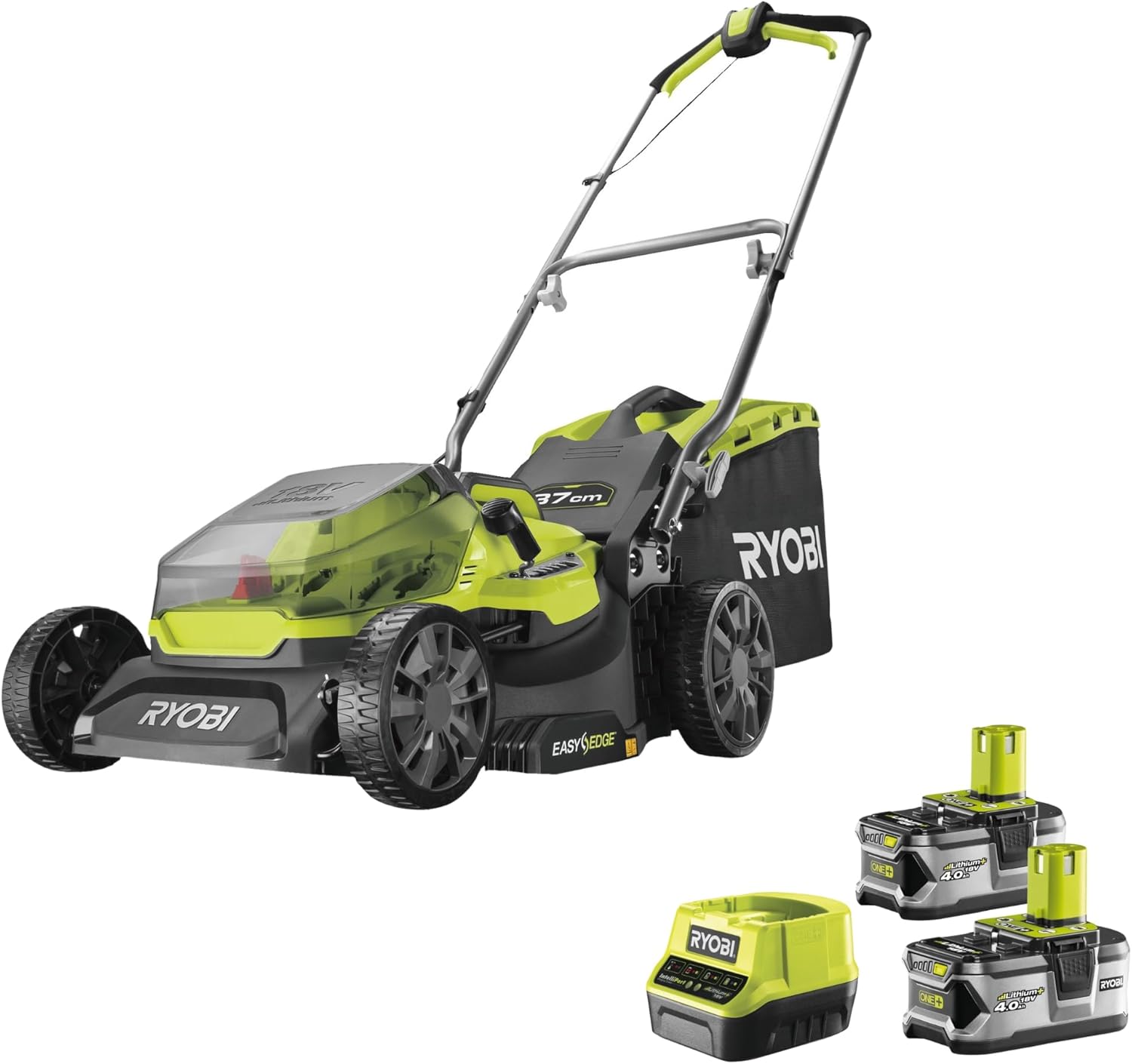 RYOBI RY18LM37A-240 tosaerba 18V con 2 batterie 4,0Ah