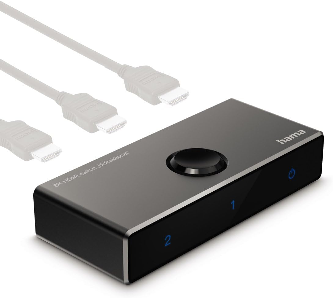 Thumbnail 1 de Hama commutateur HDMI bidirectionnel 8K, 1 entrée / 2 sorties ou 2 entrées / 1 sortie (noir)