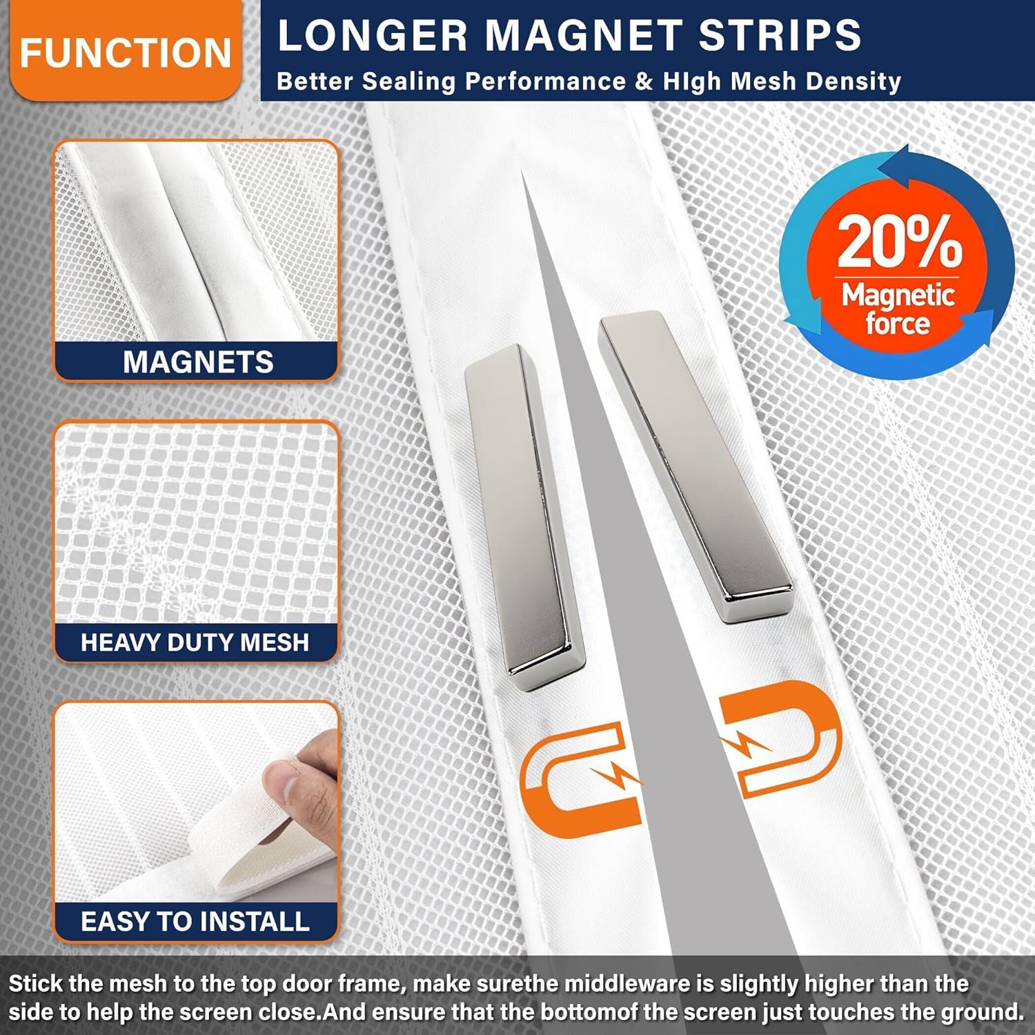 Thumbnail 1 de DIKER Fliegengitter Magnet Tür – Magnetschirm für Balkontür 90x200 cm