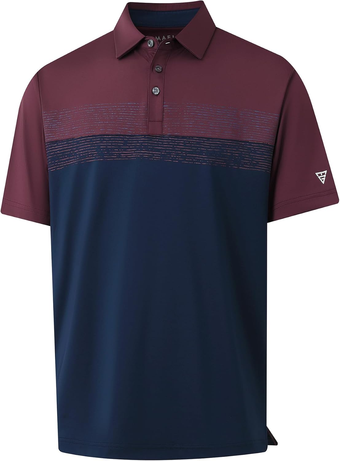 Thumbnail 6 de M MAELREG Golf Shirts for Men Dry Fit Performance Chest Print Color Block Polo (Short Sleeve)