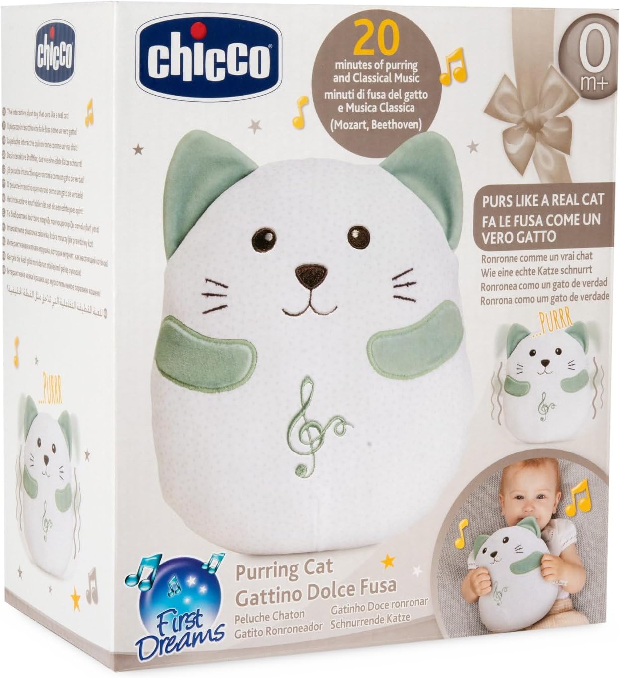 Detalle de Chicco Gattino Peluche: peluche interattivo rilassante per neonati