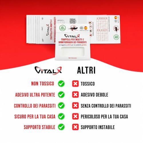 Detalle de VITALX Confezione da 30 Trappole per Scarafaggi – Trappola Ultrad decisiva adesiva, senza veleni