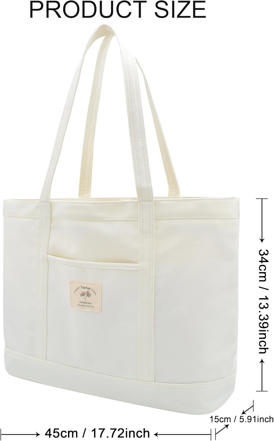 Thumbnail 4 de Damen Shopper aus Nylon (Satchel/Tote) mit Reißverschluss und Vordertasche – für Alltag, Arbeit & Uni