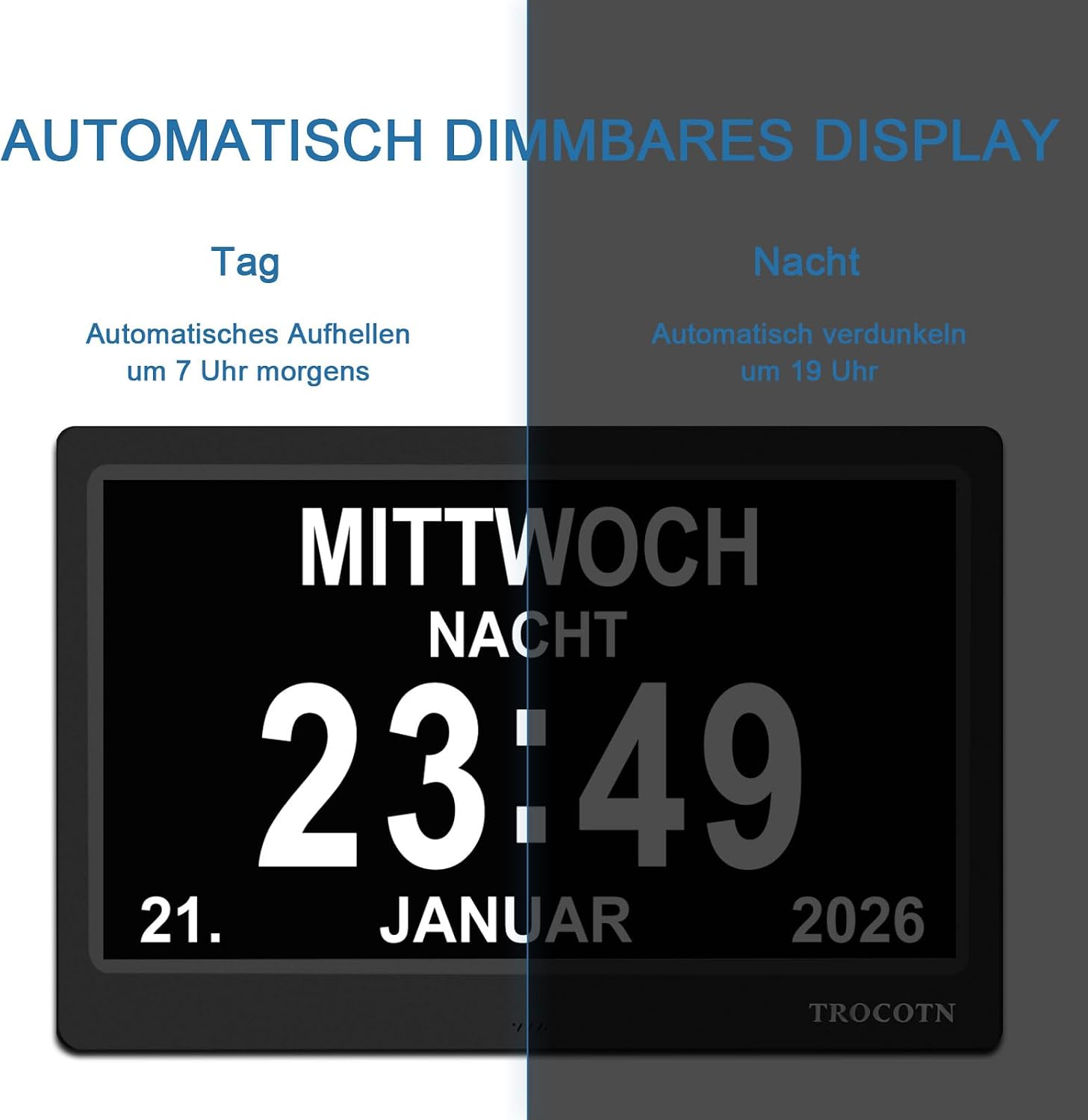 Thumbnail 4 de TROCOTN 10 Zoll Demenz Uhr mit Großdisplay