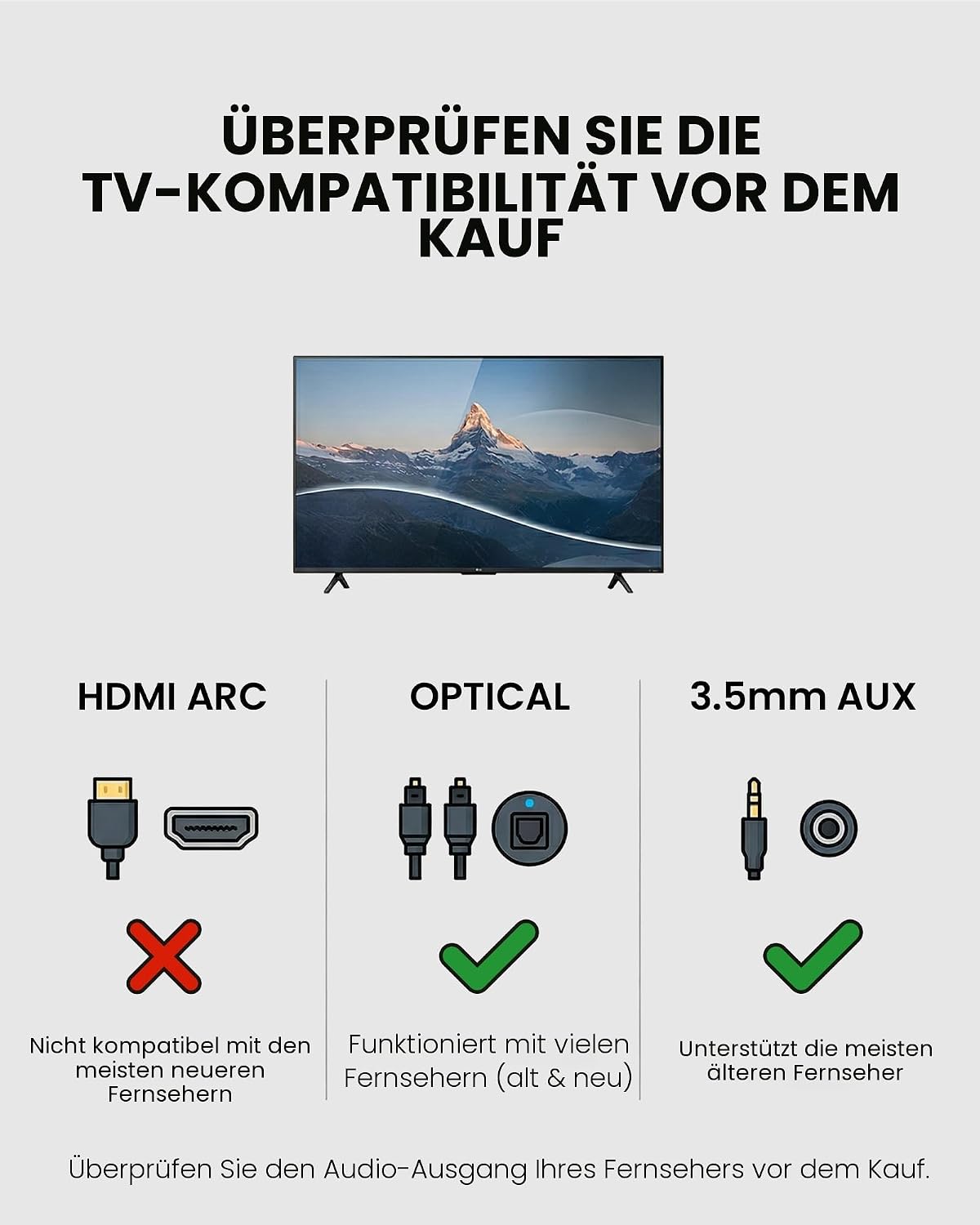 Detalle de Avantree HT5009 Plus kabellose TV-Kopfhörer mit 60 Std. Akku