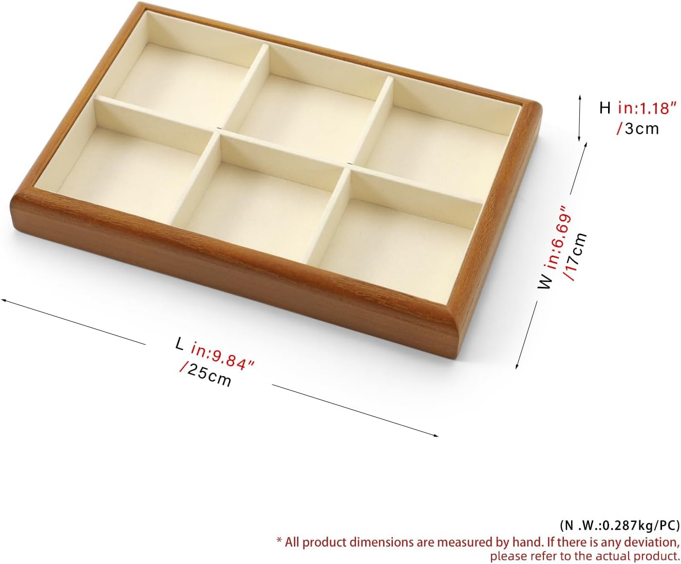Thumbnail 5 de Papten Bandeja para Joyas de Madera Apilable 6 Compartimentos