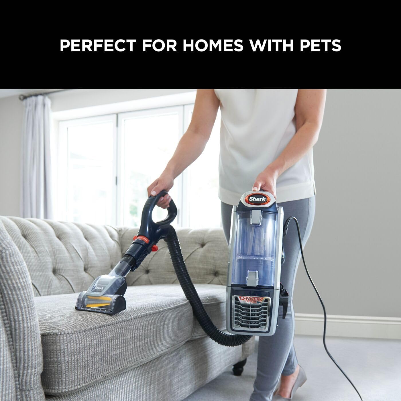 Detalle de Shark NZ801UKT Corded Upright Vacuum Cleaner with Anti Hair Wrap & DuoClean (0.83L) – Pet Model
