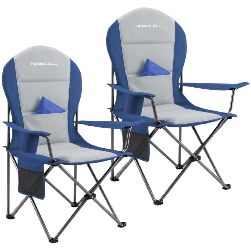 Detalle de Homecall Campingstuhl Faltbar bis 150 kg – Angelstuhl Blau, 108 cm Rückenlehne (2 Stück)